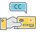 hand holding credit card icon